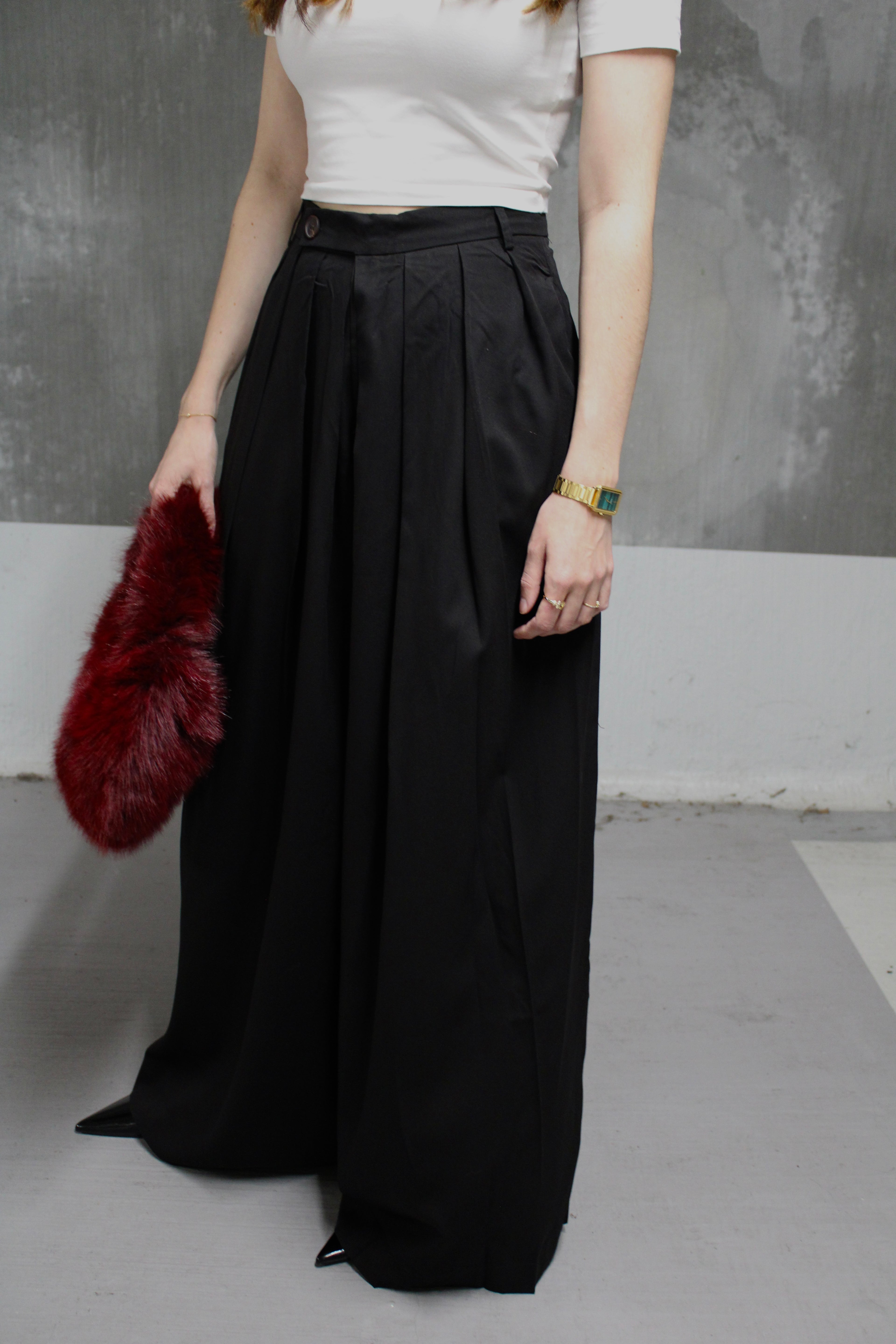 PANTALON AMPLE NOIR PALAZZO