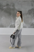 VESTE A POIS BLEUE MARINE MANON