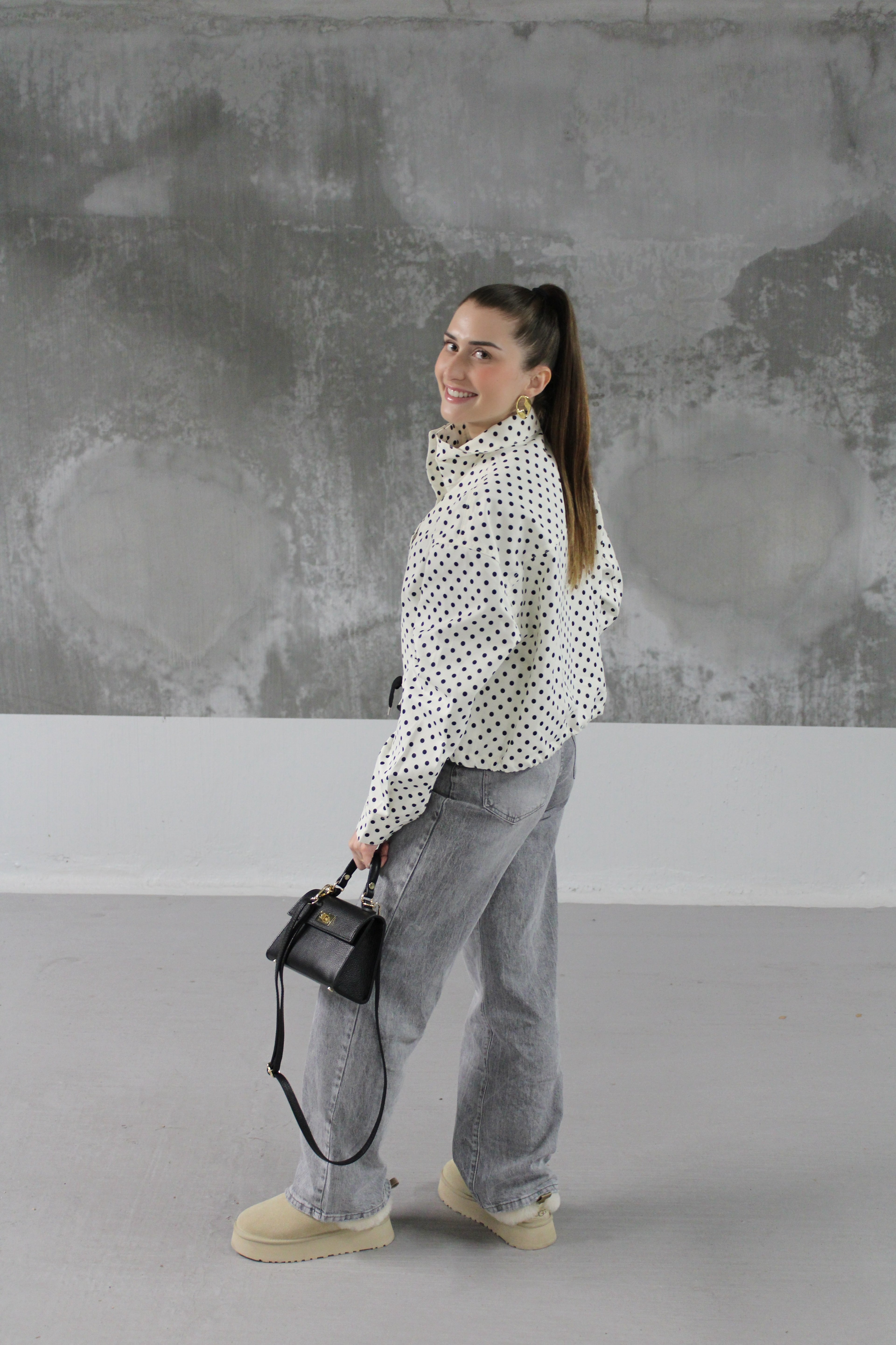 VESTE A POIS BLEUE MARINE MANON