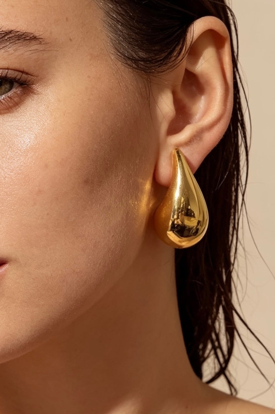 BOUCLES D’OREILLES GROSSES GOUTTES GOLD